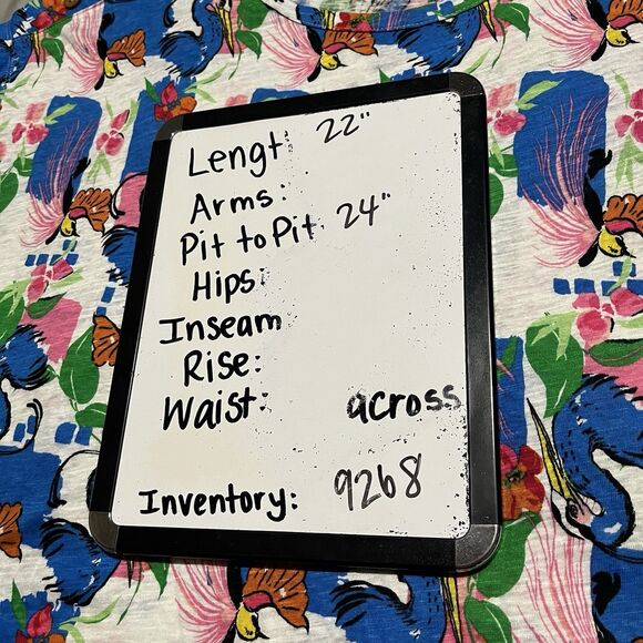 C&C California Blue Bird Floral Faux Button Short Sleeve Linen Blend Top Size XL - Picture 8 of 8